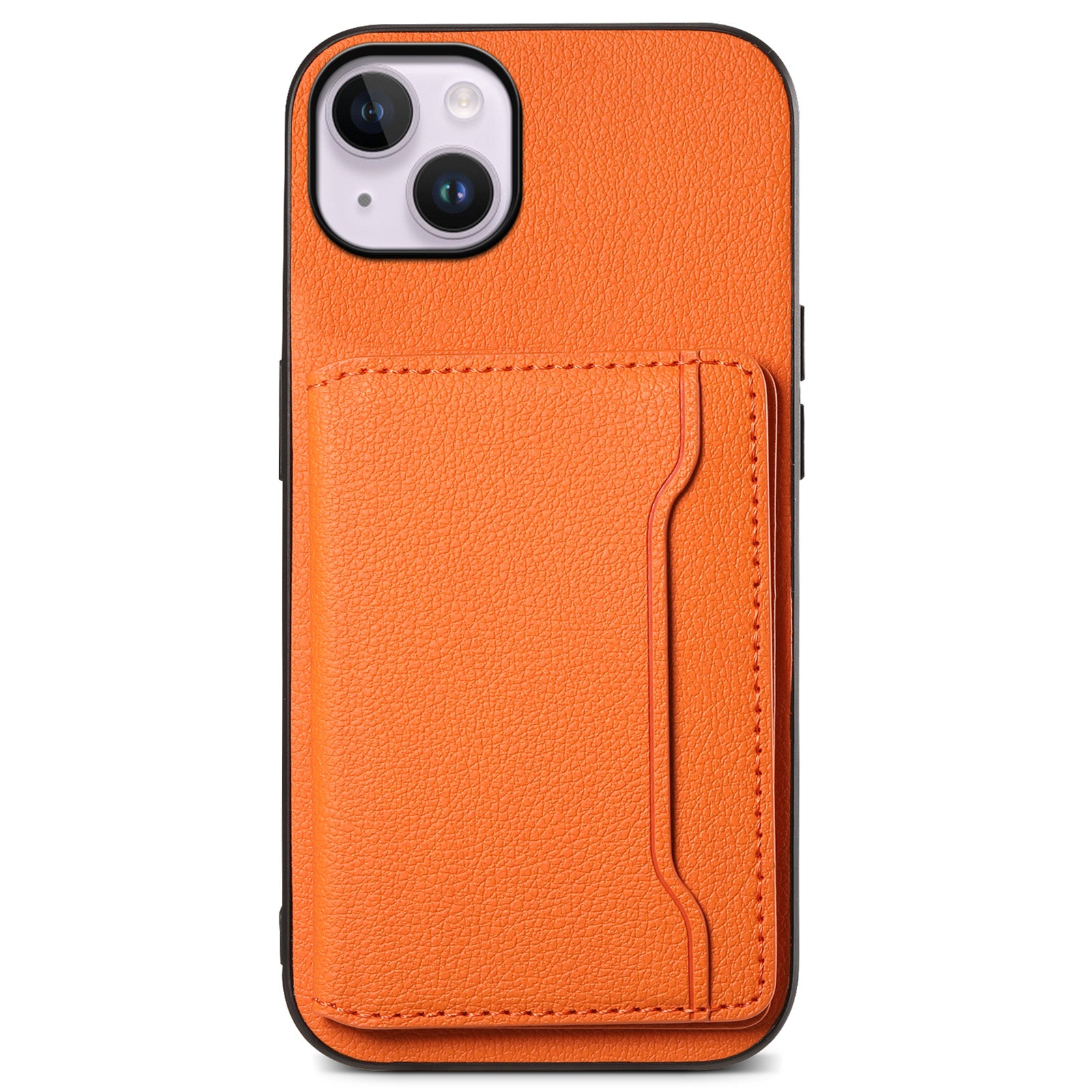 For iPhone 14 Plus Card Slot Case Calf Texture PU Hybrid Kickstand Phone Cover For iPhone 14 Plus Card Slot Case Calf Texture PU Hybrid Kickstand Phone Cover